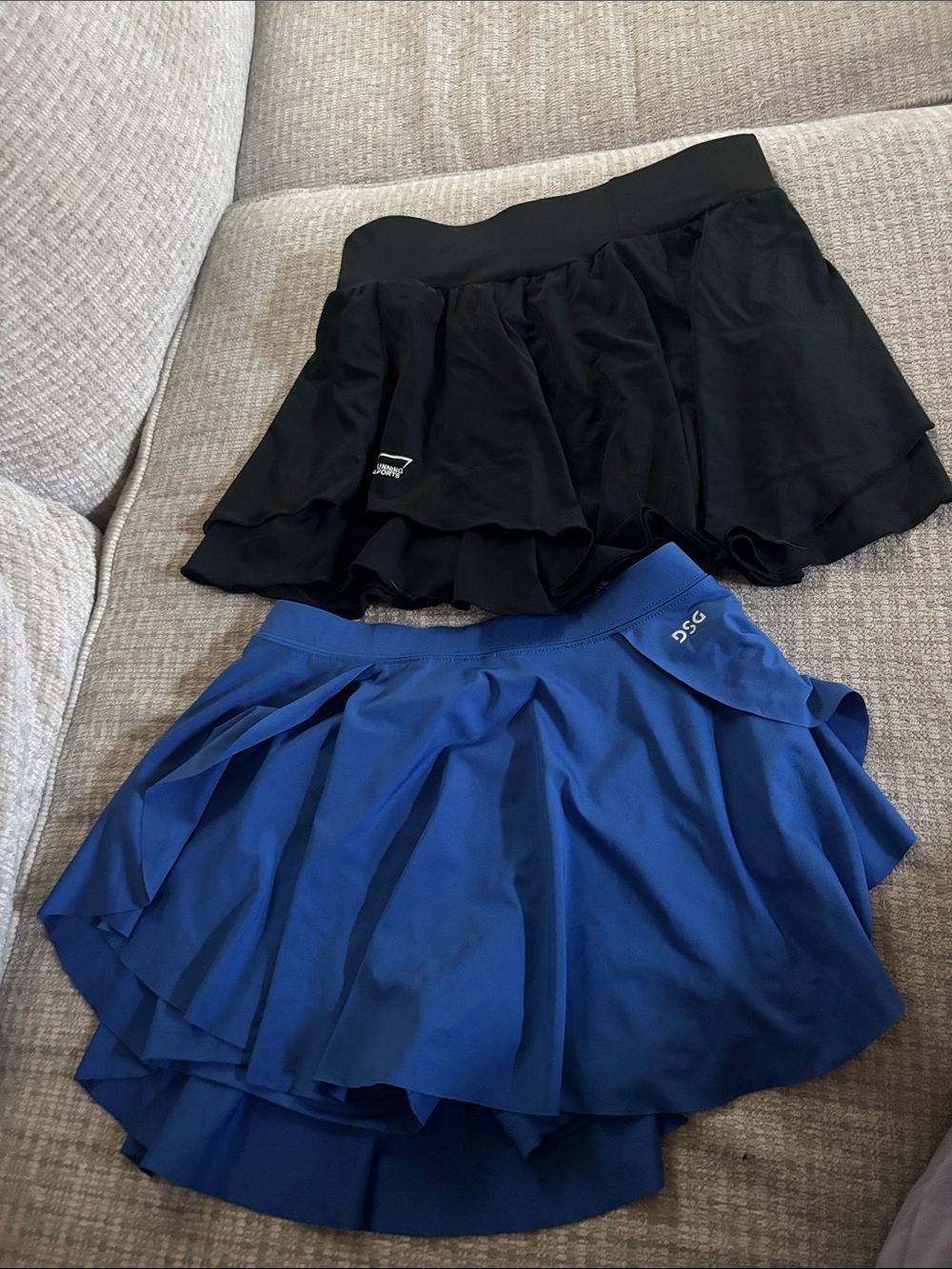 DSG Black and Royal Blue Layered Athletic Skirts